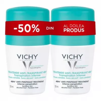 Vichy Deo Roll-on Eficacitate 48h parfumX2buc