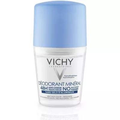 Deodorant roll-on mineral fara saruri de aluminiu 48h, 50 ml, Vichy