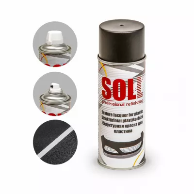 SOLL Spray negru texturat pt plastic 400 ML