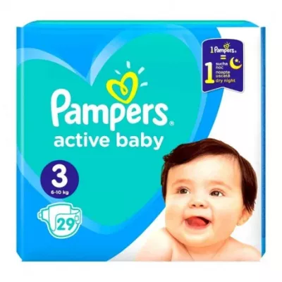 Pampers 3 Active Baby (6-10kg) x 29buc