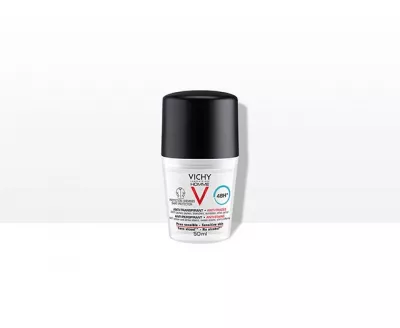 Vichy Homme Deo roll-on antiperspirant anti-urme eficacitate 48h 50ml
