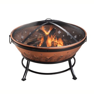 Teamson Home Garden Mare Lemn Burning Bowl Fire Pit, Firepit de Ardere în Aer Liber Log Burner Firepit