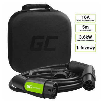 Cablu Green Cell GC tip 2 3,6kW 3,6kW 5m / 16,4 ft pentru încărcarea EV / PHEV