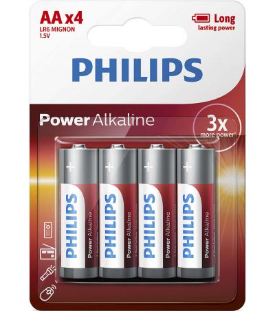 Baterii Philips Power Alkaline AA 4-blister