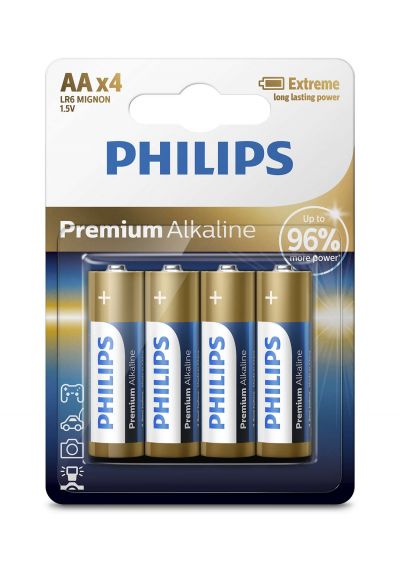 Baterii Philips Premium Alkaline AA 4-blister