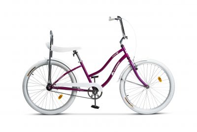 Bicicleta CITY Carpat Liberta C2694A, Roti 26 inch, Frana V-Brake, Cadru Mov cu Design Alb
