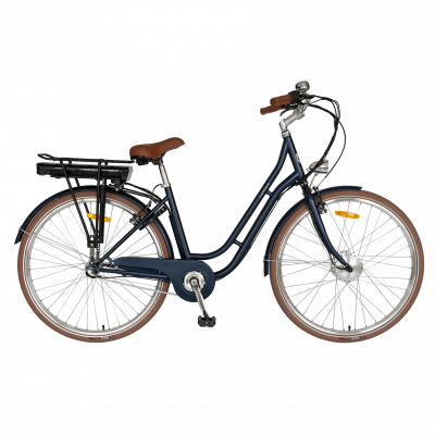 Bicicleta Electrica City (E-Bike) Carpat C281CE, Roti 28 Inch, Motor 250W, Autonomie Max 60 Km, echipare Shimano Nexus 3, Frane V-Brake, Bleu/Maro