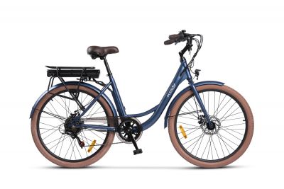 Bicicleta Electrica City (E-Bike) SCOOTY EC400 PRO, Roti 26 Inch, Motor 250W, Autonomie Max 70-80 Km, Albastru/Maro