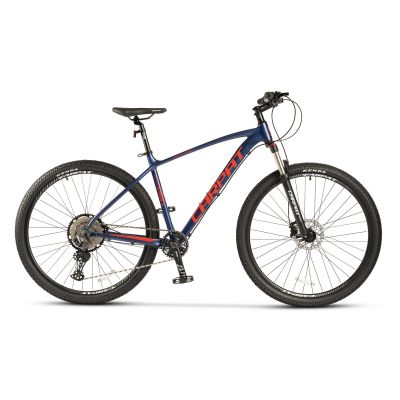Bicicleta Mountain Bike CARPAT PRO C29212H LIMITED EDITION, Roti 29 inch, Echipare Shimano Deore 12 viteze, Frane Hidraulice Disc, Cadru Aluminiu, Culoare Albastru/Rosu