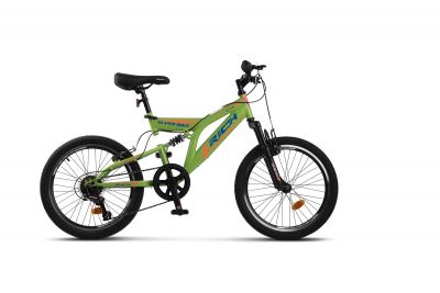 Bicicleta MTB-FS RICH Alpin R2049A Saiguan Revoshift 6 Viteze, Roti 20 Inch, Frane V-Brake, Verde/Albastru/Portocaliu