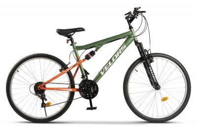 Bicicleta MTB-FS Velors Thunder V26305B 26", Verde/Portocaliu