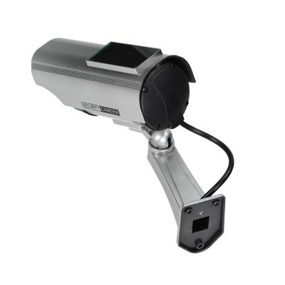 Camera supraveghere dummy CCTV ORNO OR-AK-1207/G, LED intermitent, panou solar, gri