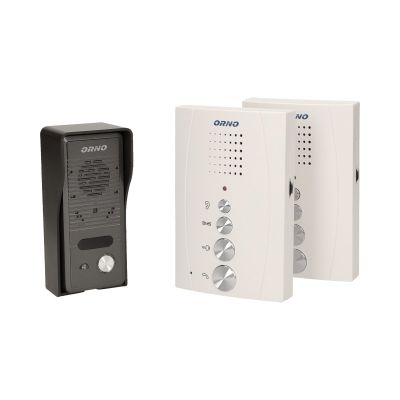 Interfon pentru o familie ELUVIO INTERCOM ORNO OR-DOM-RE-920/W, control automat al portilor, functie intercom, ultra-slim, alb/gri