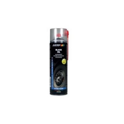 Spray lubrifiant pe bază de ulei mineral și vaselină MOTIP Black Oil, 500ml