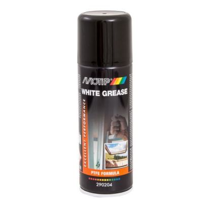Spray lubrifiant pe bază de vaselină cu PTFE MOTIP White Grease, 200ml