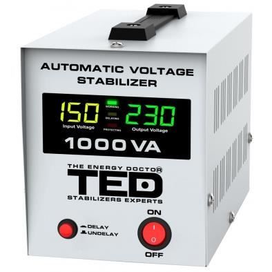 Stabilizator retea maxim 1000VA-AVR LCD 2 iesiri schuko TED00004000