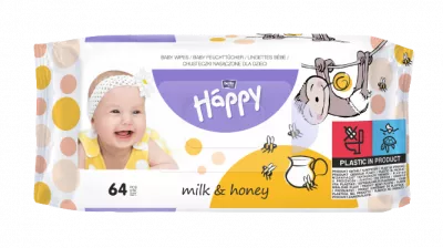 Happy Milk & Honey Şerveţele umede 64 buc