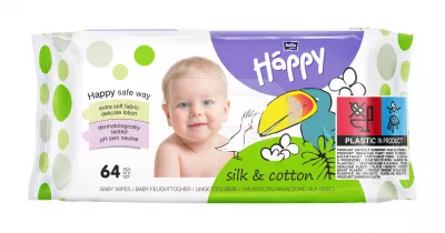 Happy Silk & Cotton Şerveţele umede 64 buc