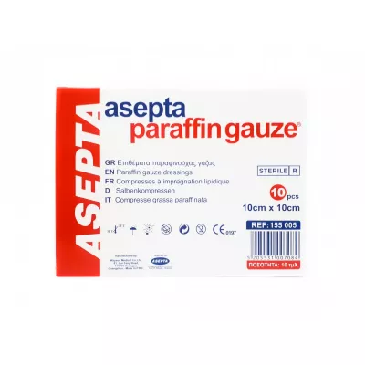 Pansament steril antiseptic, ASEPTA Parafin Gauze, 10 cm x 10 cm