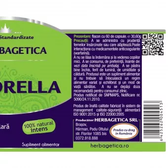 Chlorella, 60 capsule, Herbagetica