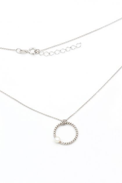 Colier minimalist din Argint 925 cu Perla, 40 cm 