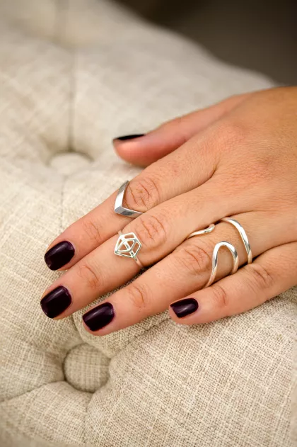 Inel pentru falanga Diamant din argint 925