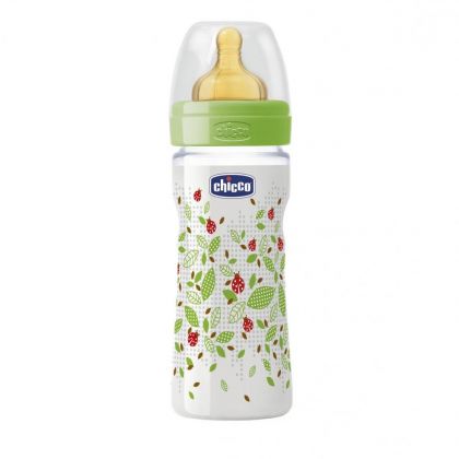 Biberon Chicco WellBeing PP, unisex, 250ml, t.c., flux mediu, 2+luni, 0%BPA