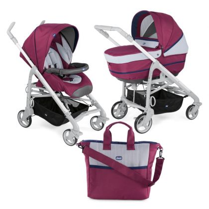 Carucior 2 in 1 Chicco Duo Love UP, carucior si landou, Red Plum, 0luni+ 