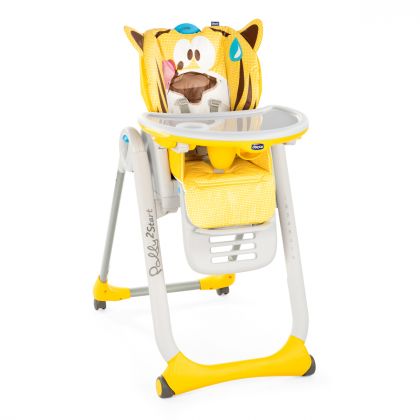 Scaun de masa Chicco Polly 2 Start 4roti, Peaceful Jungle, 0 luni+