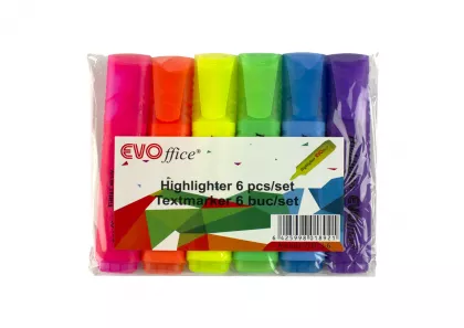 Textmarker 6 culori/set EVOffice