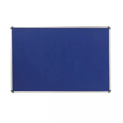 Panou din material textil albastru (fetru) 2 fete cu rama din aluminiu 90x120 cm EVOffice
