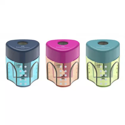 Ascutitoare plastic simpla cu container si grip Trend Faber-Castell