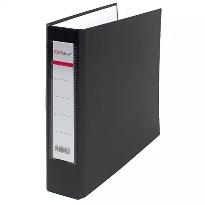 Caiet mecanic carton plastifiat A5 2 inele EVOffice - negru