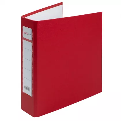Caiet mecanic carton plastifiat A5 2 inele EVOffice - rosu