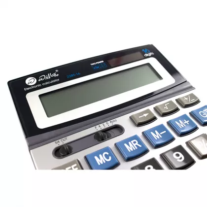Calculator 16 dgt , 14.3*19.5 cm, front metalic si ecran rabatabil Willgo 2385