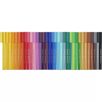 Carioci cu clip 33 culori/set  in cutie metalica Connector Faber-Castell - Autobuz