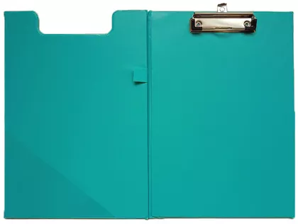 Clipboard carton plastifiat dublu A4(313*224mm)cu agatatoare, suport pix Willgo-turquoise