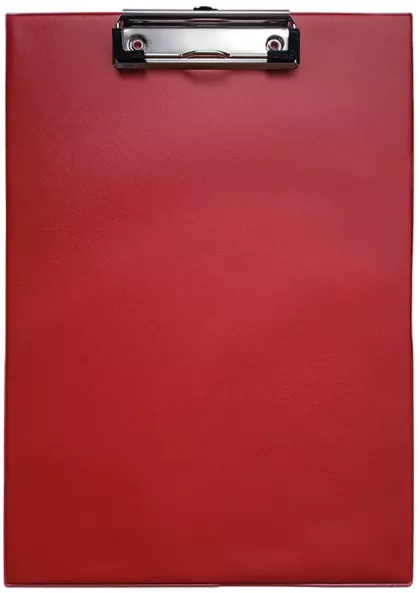 Clipboard carton plastifiat simplu A4(322*230mm)cu agatatoare, suport pix Willgo-rosu