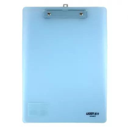 Clipboard plastic simplu A4 (313*228mm) cu agatatoare - albastru tranparent