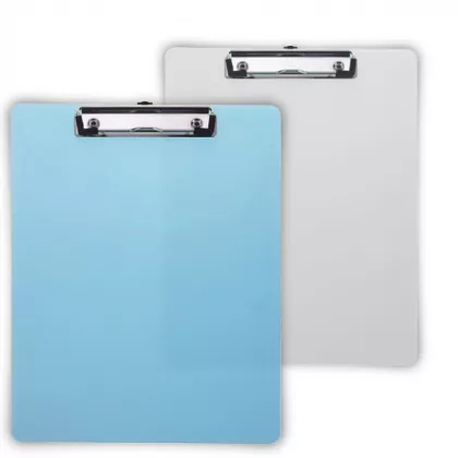 Clipboard plastic simplu A4 (313*228mm) cu agatatoare - albastru tranparent