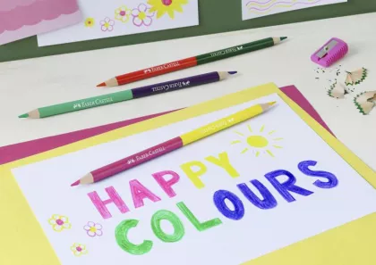 Creioane colorate 12+3 culori Faber-Castell