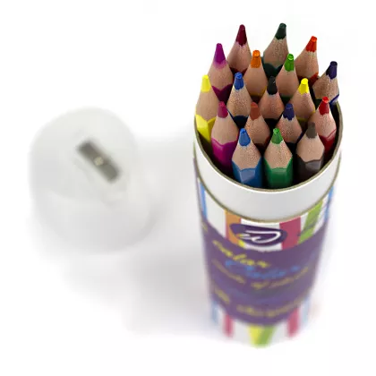 Creioane mari cu ascutitoare 18 culori/cutie cu ascutitoare  Willgo