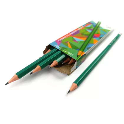 Creion HB cu radiera, ascutit, forma hexagonala EVOffice