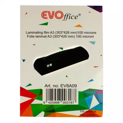 Folie laminat A3 (303*426 mm) 100 microni 100 coli/top EVOffice