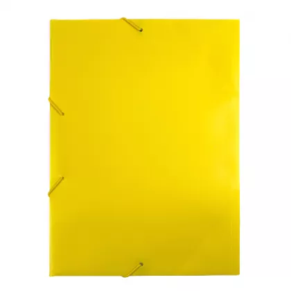 Mapa plastic rigid A4 (318*237mm) cu elastic si buzunar pt carte vizita - galben