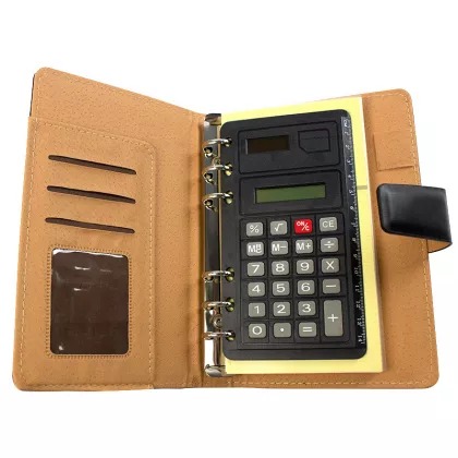 Organizer mic 19.2x12.5 cm cu calculator, inchidere cu clapa - negru