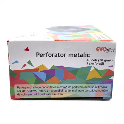 Perforator metalic 40 coli  EVOffice-albastru