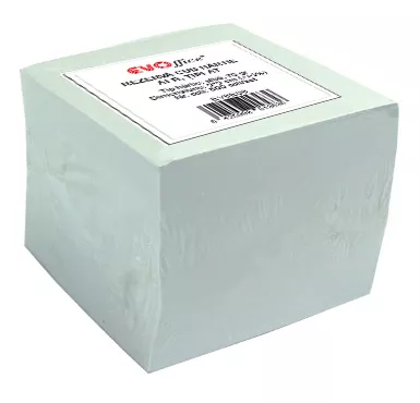 Rezerva cub 9*9(+/-3%) cm tiplat, hartie alba 70 gr, 800 coli EVOffice
