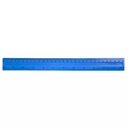 Rigla plastic color mat  30 cm - albastru