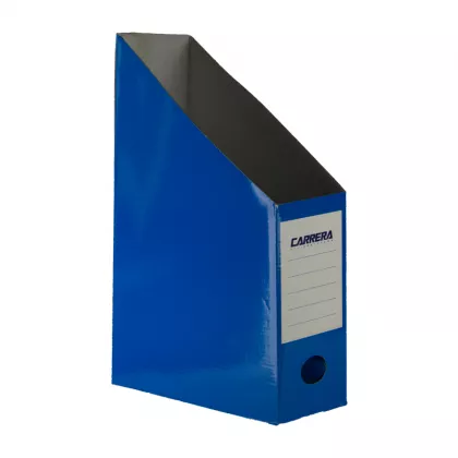 Suport carton color laminat vertical pentru documente A4, pliabil, 7cm-  albastru